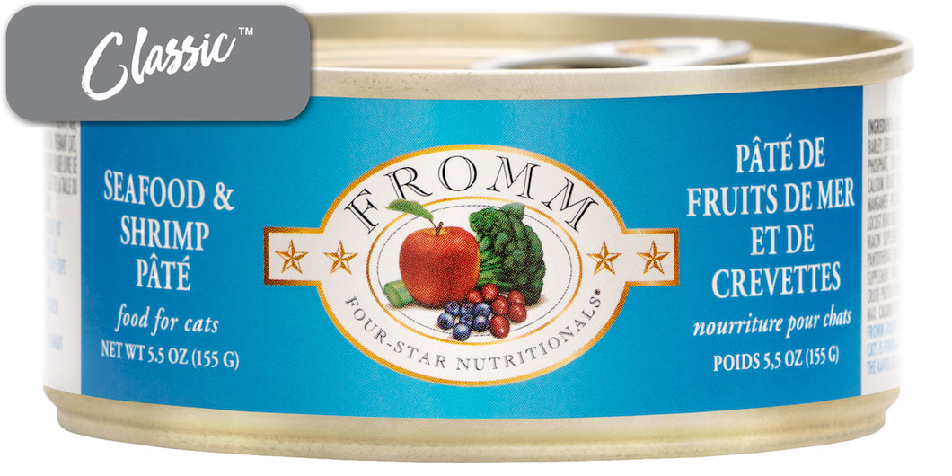 Fromm Seafood and Shrimp Paté Cat Cans