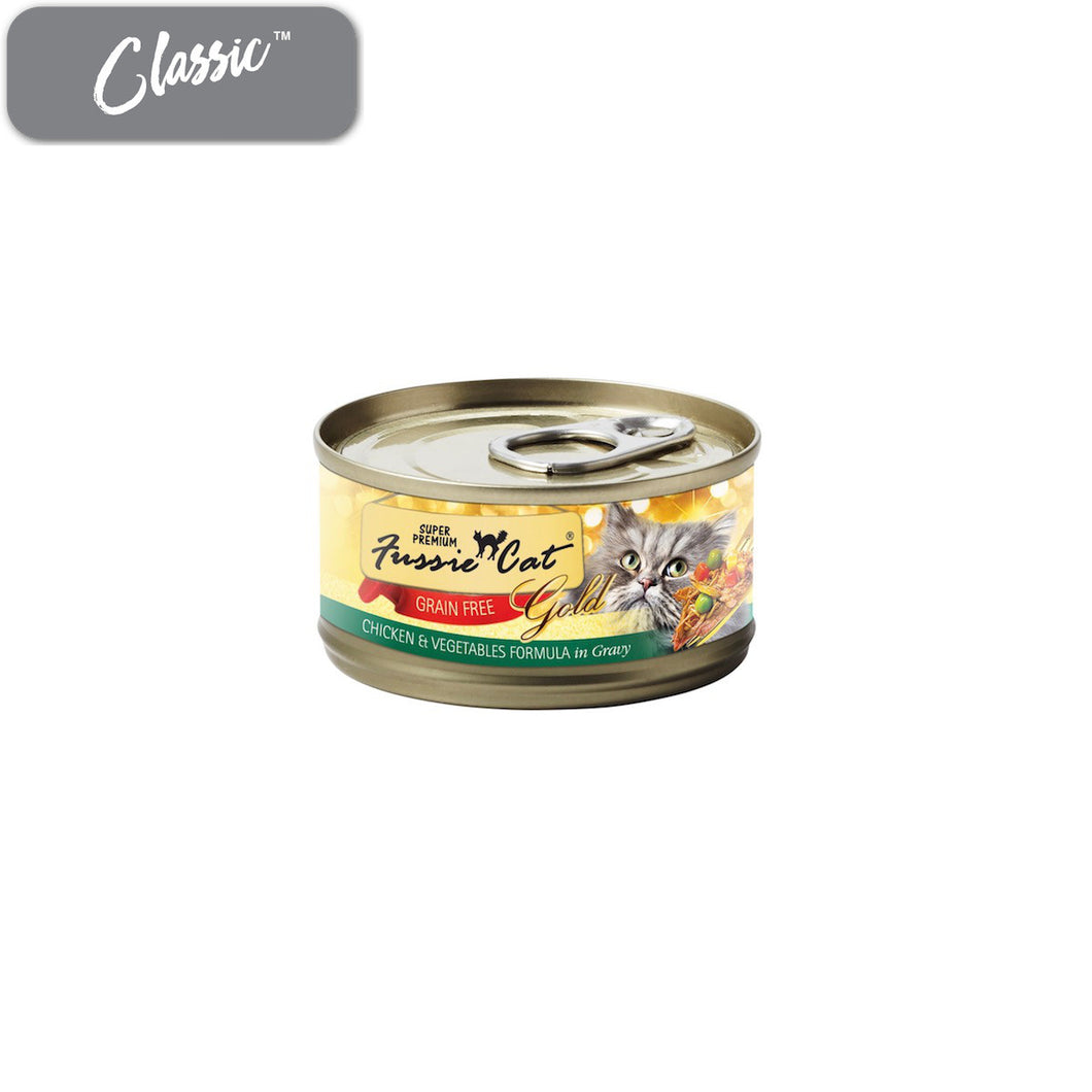 Fussie Cat Gold Chicken and Veggie Cat Cans