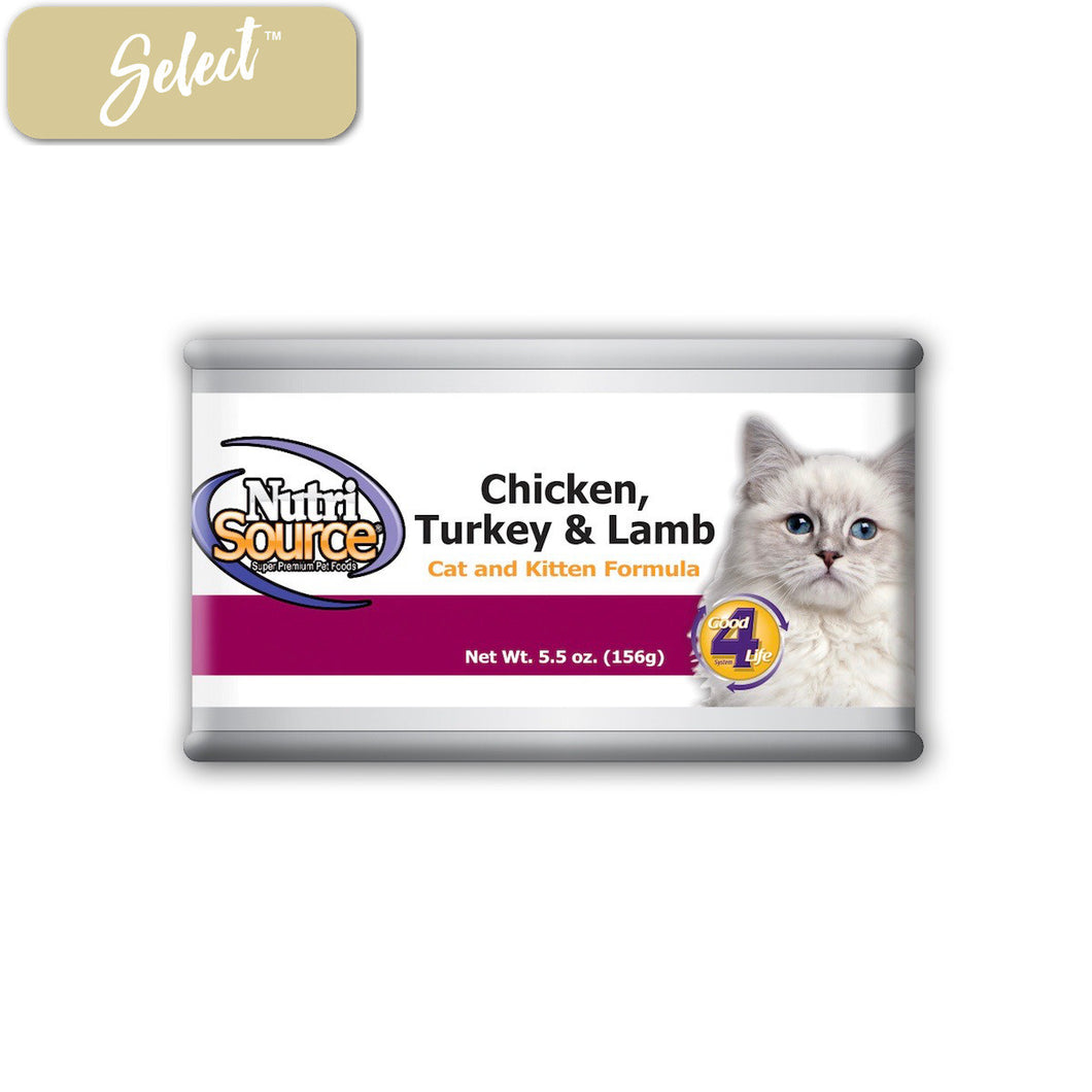 Nutrisource Chicken, Turkey and Lamb Cat and Kitten Cans