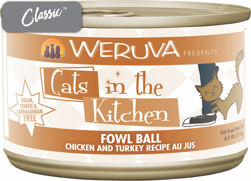 Weruva Cats In The Kitchen Fowl Ball Chicken and Turkey Cat Cans