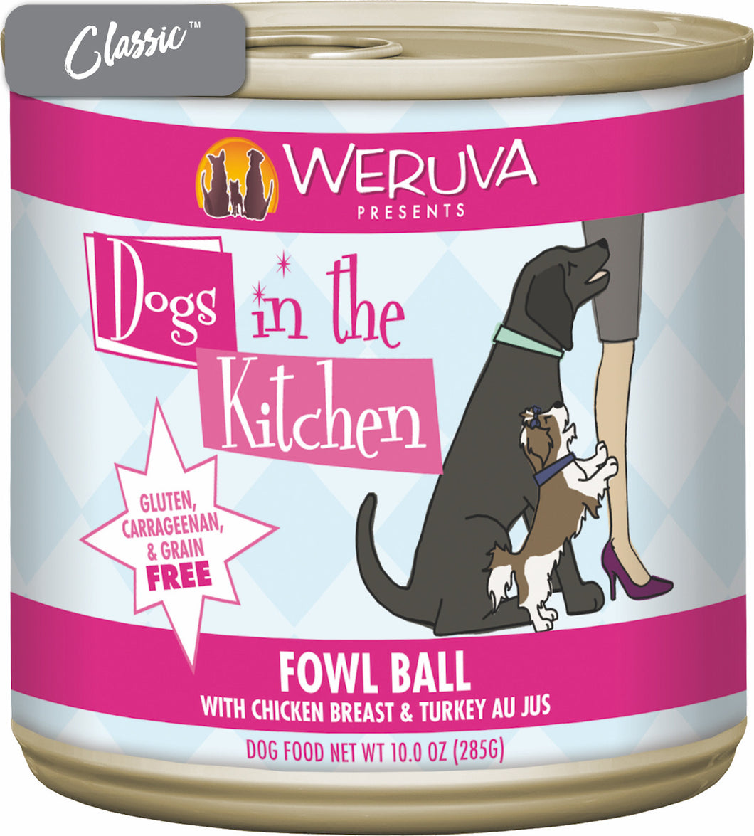 Weruva Dogs In The Kitchen Fowl Ball Chicken Breast and Turkey Dog Cans