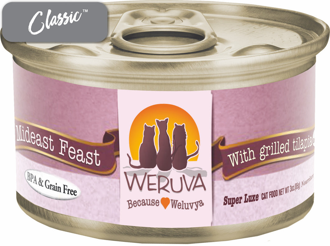 Weruva Grain Free Mideast Feast Grilled Tilapia Canned Cat Cans