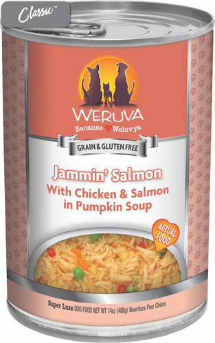 Weruva Jammin' Salmon Chicken, Salmon, and Pumpkin Dog Cans