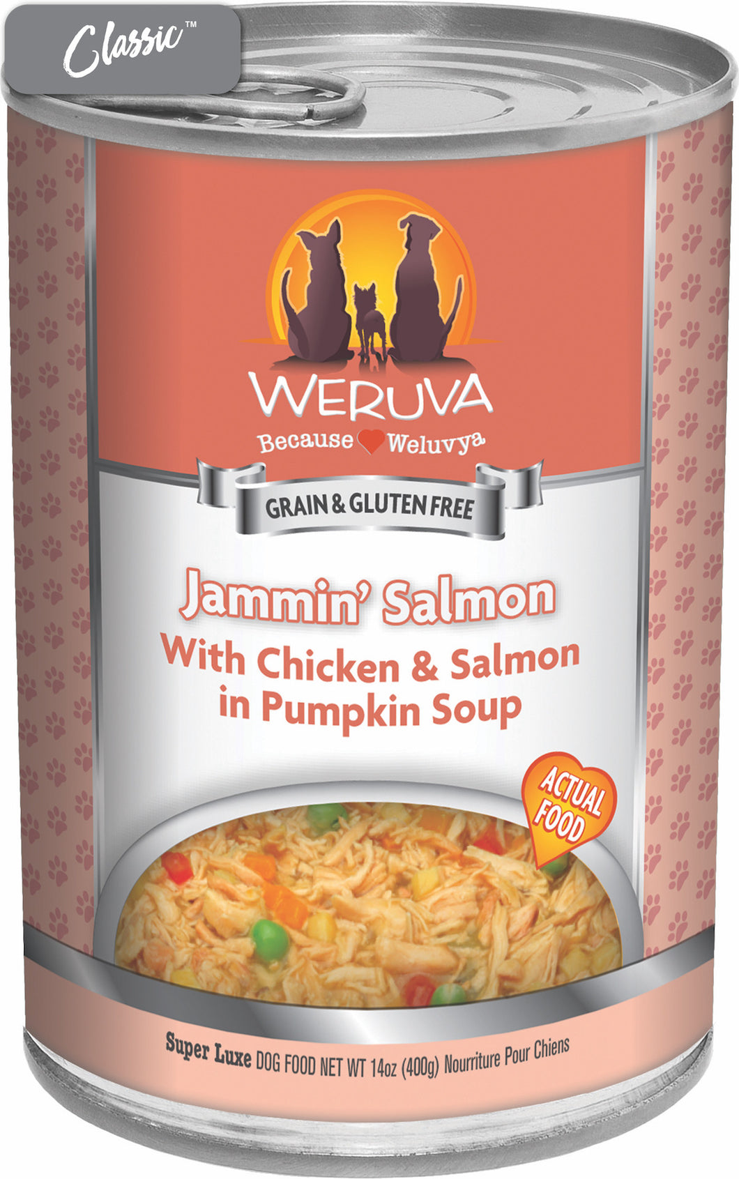 Weruva Jammin' Salmon Chicken, Salmon, and Pumpkin Dog Cans