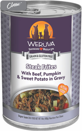 Weruva Steak Frites With Beef, Pumpkin and Sweet Potato Dog Cans